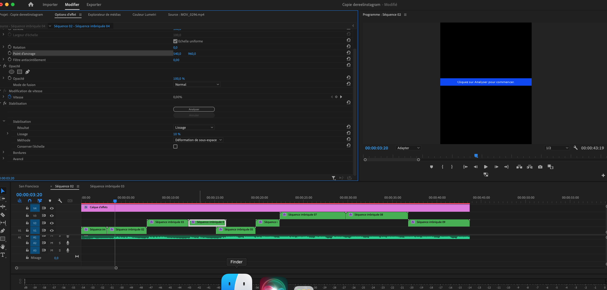 Montage noir + bandeau "cliquez sur analyser pour commencer" | Adobe Premiere  Pro